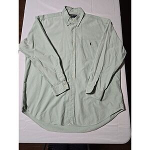 Ralph Lauren Mens L Green‎  Button Down Long Sleeve Shirt Big Shirt
